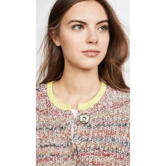 Free People Colorful Marled Chunky Knit Cardigan Sweater - Picture 3 of 8